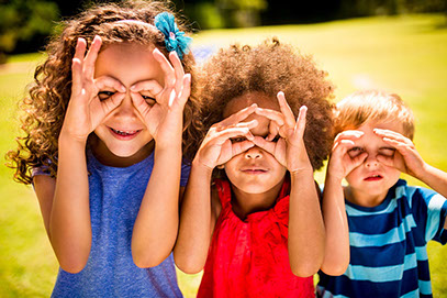 Kids looking at the outdoors